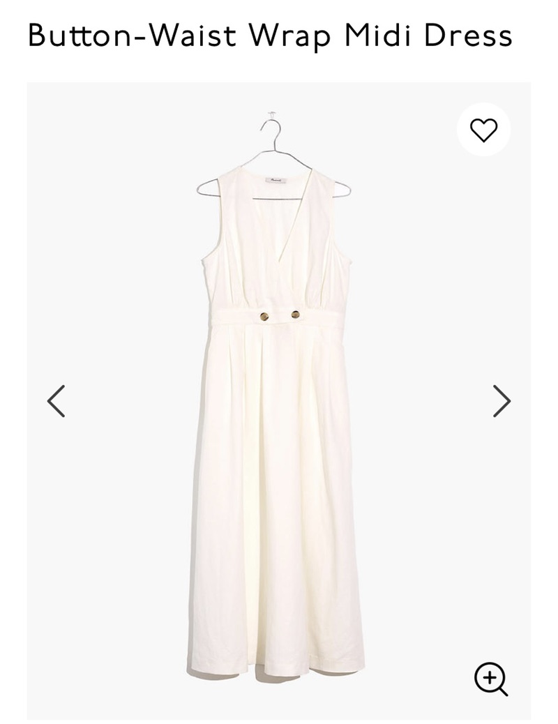 Button-Waist Wrap Midi Dress
madewell 白色长裙