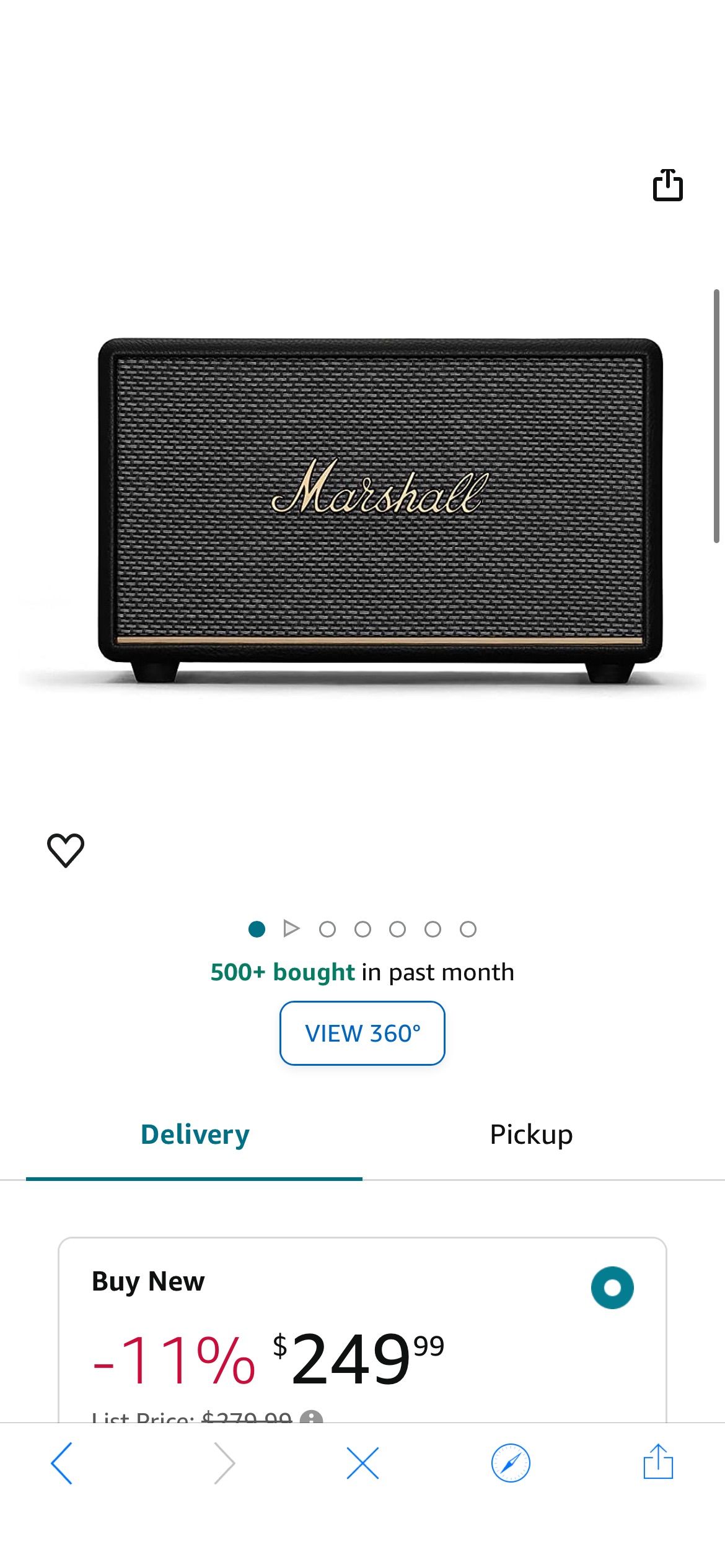 Amazon.com: Marshall Acton III Bluetooth Home Speaker, Black : Electronics