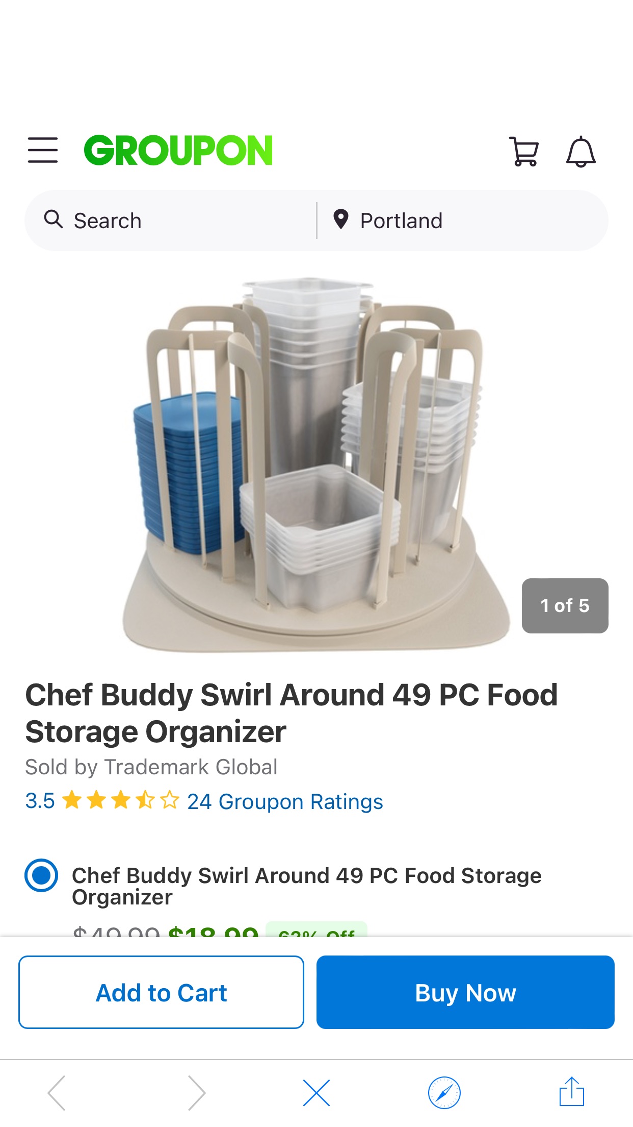 Up To 62% Off on Chef Buddy Swirl Around 49 PC... | Groupon Goods