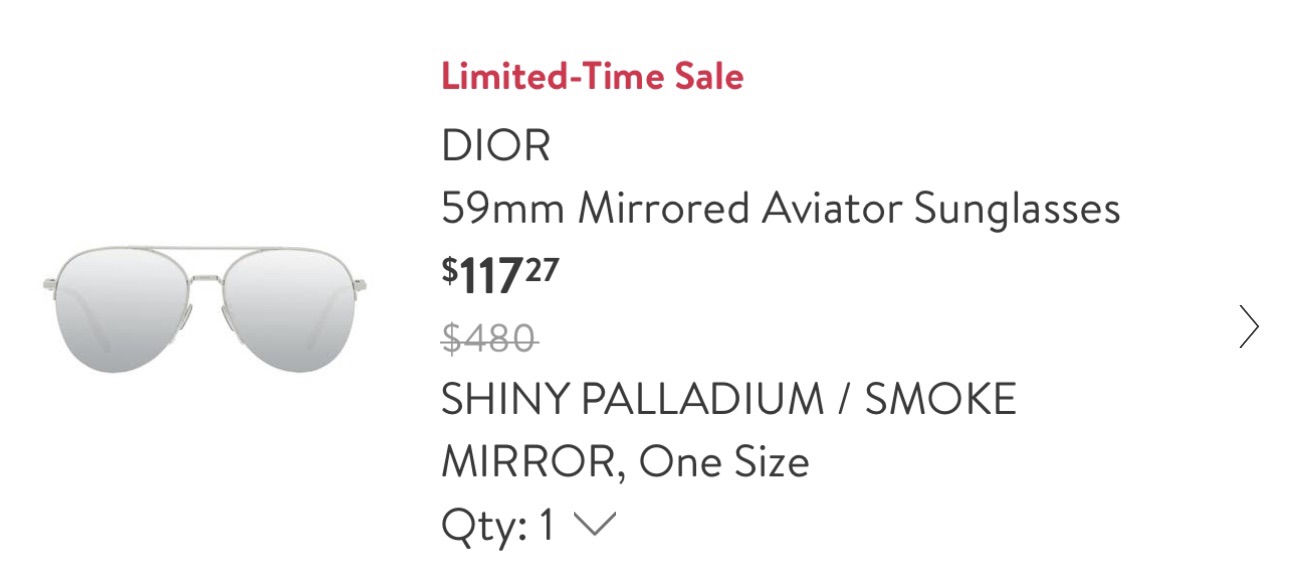 DIOR 59mm Mirrored Aviator Sunglasses | Nordstrom