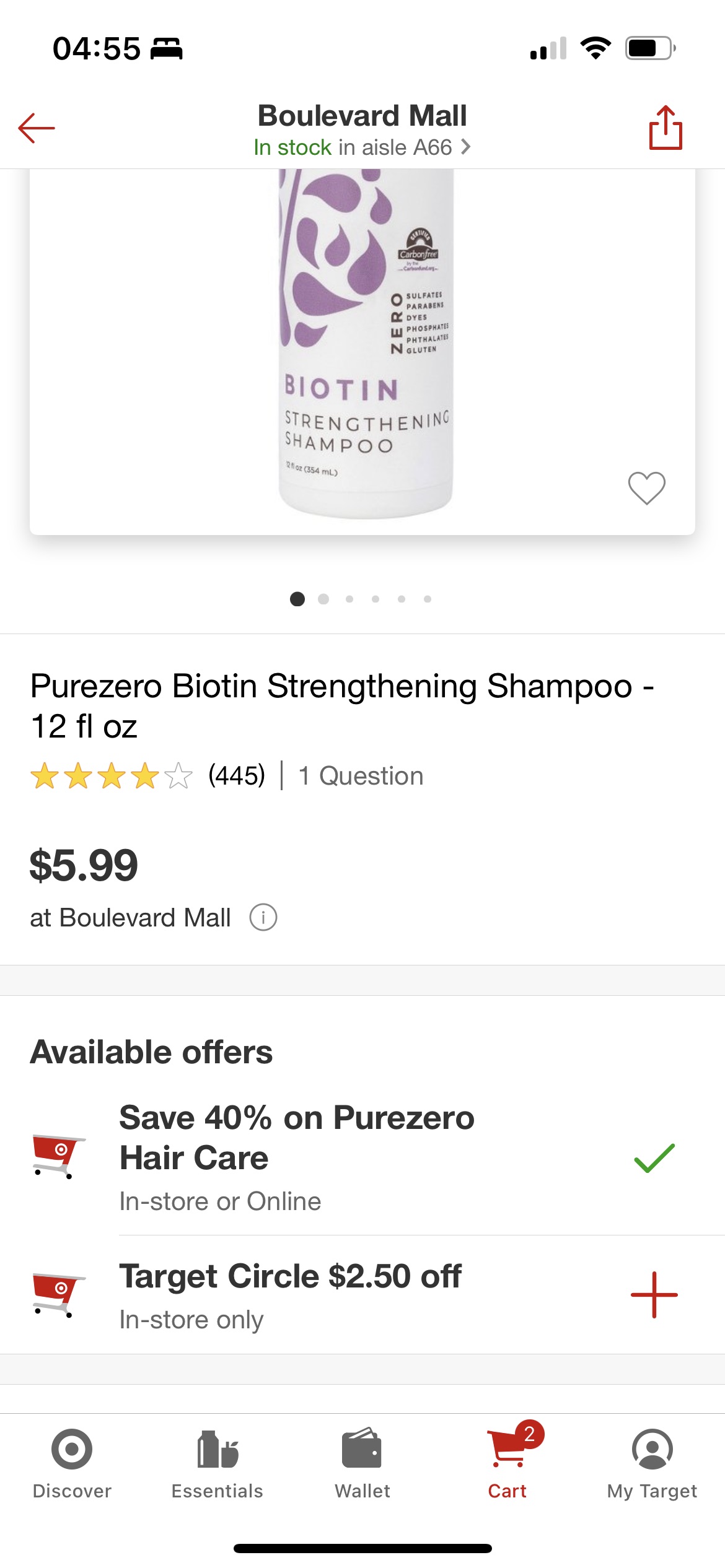 Purezero 洗发护发$1.1