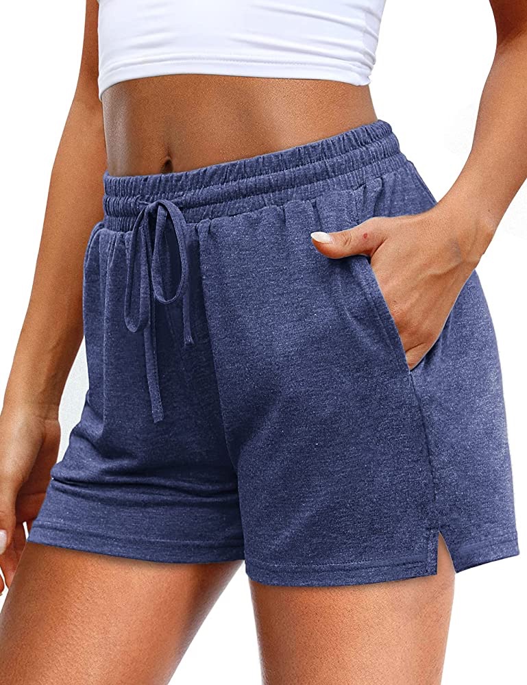 Amazon.com: WFTBDREAM Womens Shorts for Summer Athletic Shorts Runing Training Yoga Casual Navy Blue M : Clothing, Shoes & Jewelry