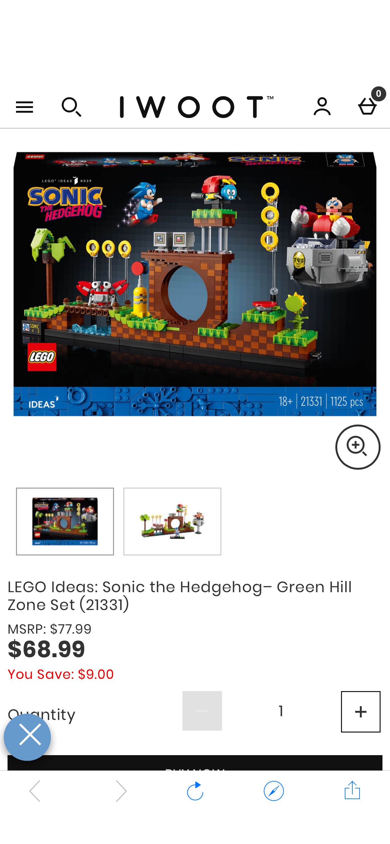 LEGO Ideas: Sonic the Hedgehog– Green Hill Zone Set (21331) - IWOOT US 乐高刺猬索尼克绿叶山丘