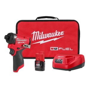 Milwaukee M12 FUEL 12-Volt Lithium-Ion Brushless Cordless 1/4 in. Hex Impact Driver Compact Kit W 2.0Ah Battery and Bag