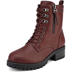 DREAM PAIRS Women's Military Lace Up Combat Boots Chelsea Ankle Booties