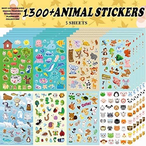 Sinceroduct 小动物造型贴纸1300张，8个主题