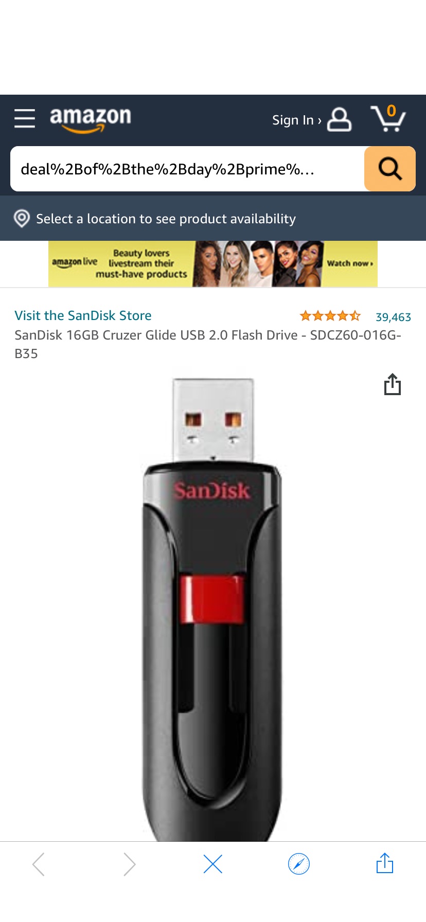 Amazon.com: SanDisk 16GB Cruzer Glide USB 2.0 Flash Drive - SDCZ60-016G-B35 : Everything Else数据卡