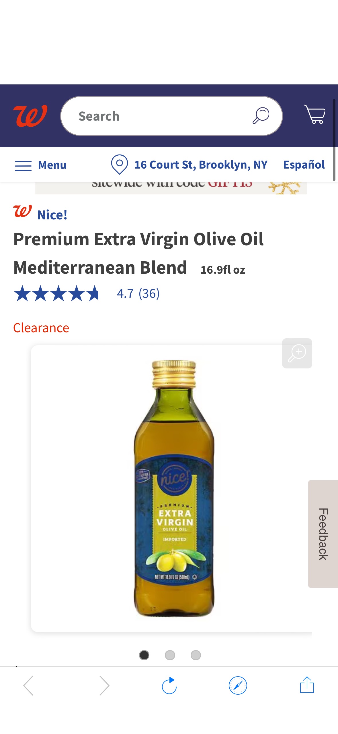 Nice! Premium Extra Virgin Olive Oil Mediterranean Blend | Walgreens