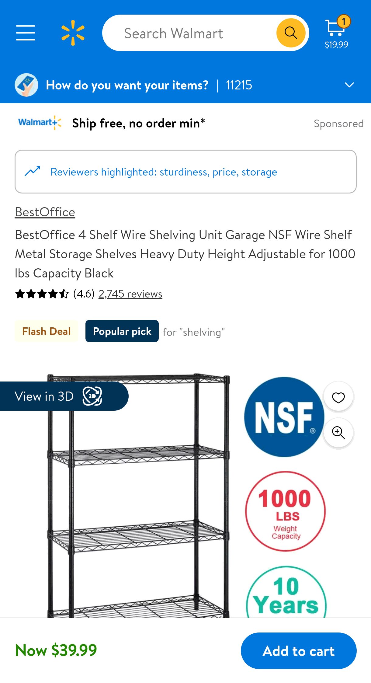 BestOffice 4 Shelf Wire Shelving Unit Garage NSF Wire Shelf Metal Storage Shelves Heavy Duty Height Adjustable for 1000 lbs Capacity Black - Walmart.com