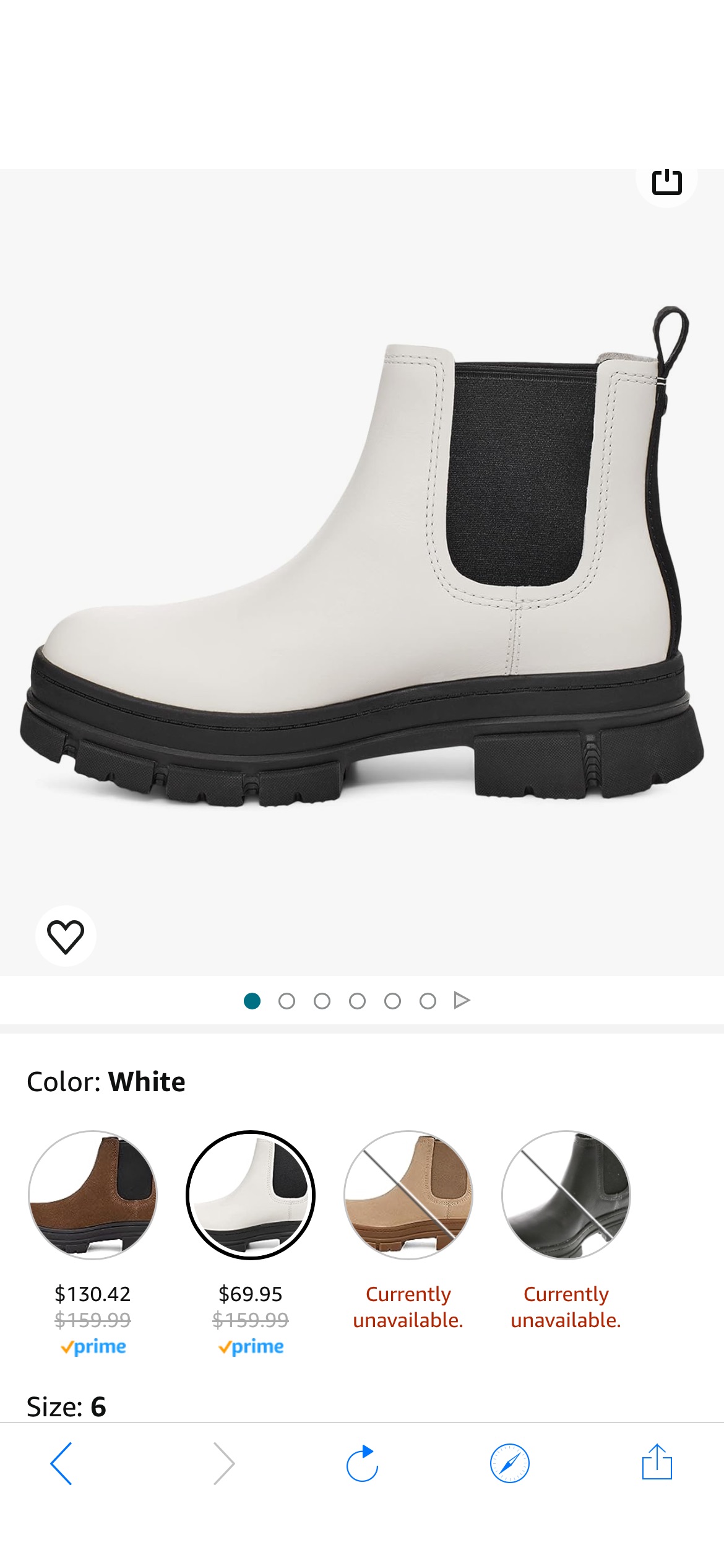 Amazon.com | UGG Women's Ashton Chelsea Boot, White, 5 | Ankle & Bootie