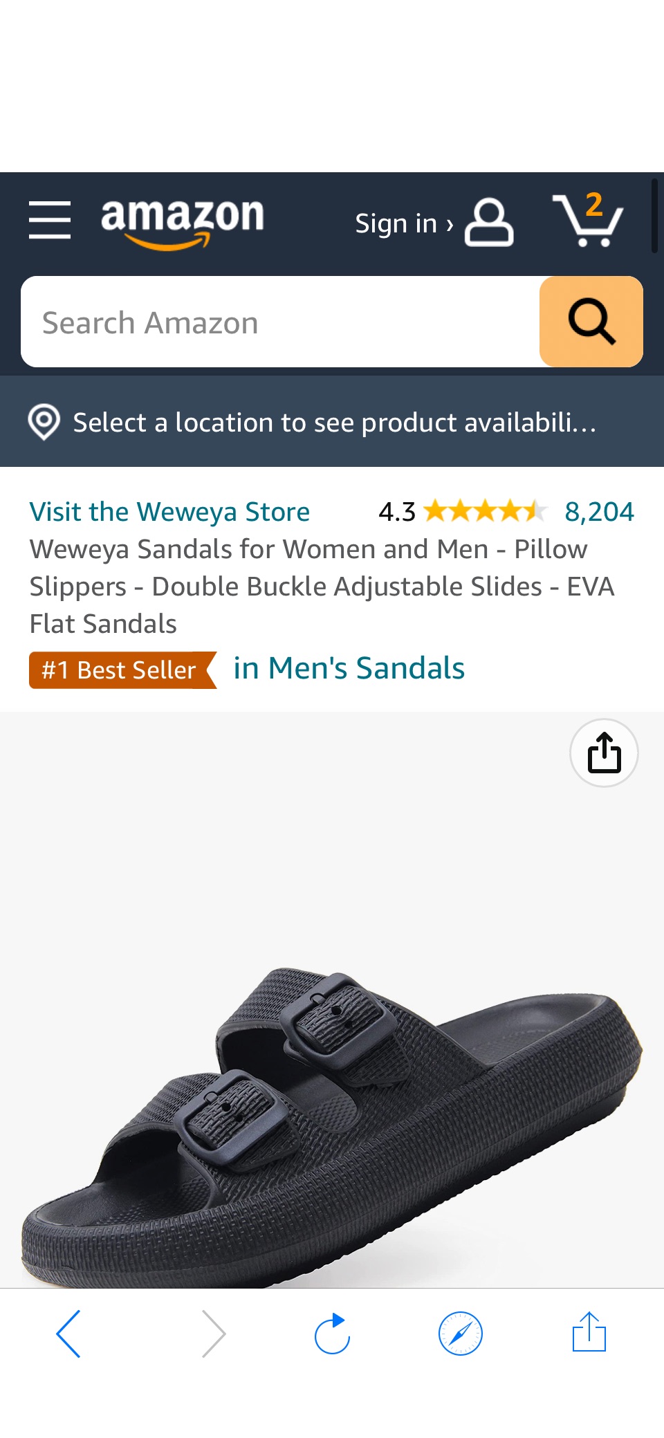 Amazon.com | Weweya Men Women Pillow Sandal Slipper Adjustable Twin Buckle Slides Thick Sole Squishy Foam Sandal Khaki Men Size 7 7.5 8 Women Size 8 8.5 9 | Sandals原价39.99