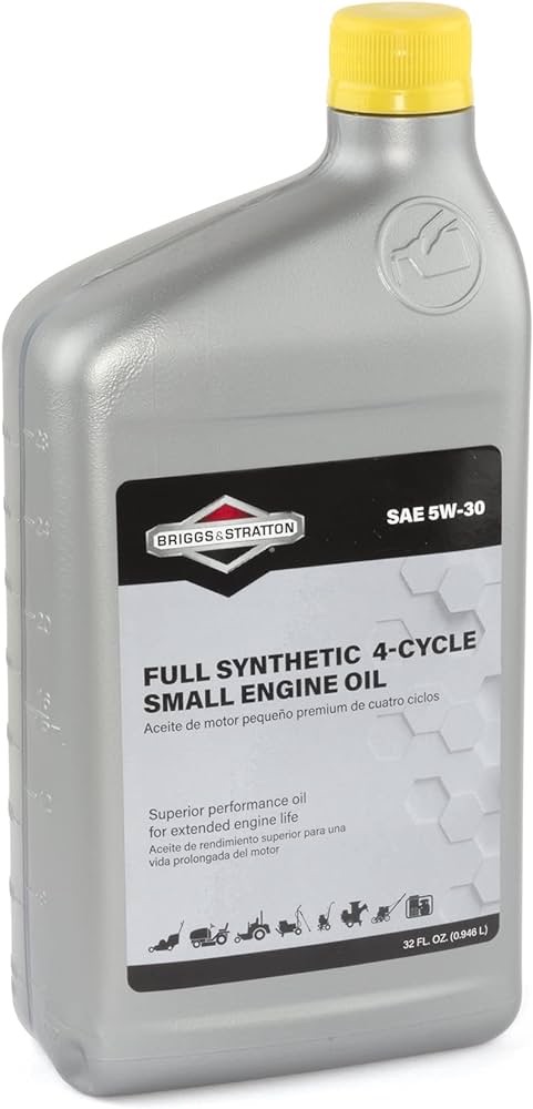 Amazon.com: Briggs & Stratton SAE 5W-30 Synthetic Small Engine Motor Oil - 32 Oz. 100074 : Automotive