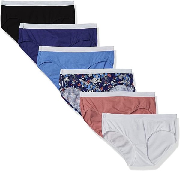Women's Sporty Cotton Hipster Underwear, Available in Multiple Pack Sizes