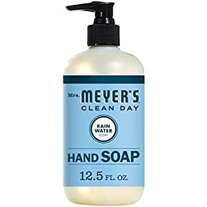 Mrs. Meyer's Clean Day Liquid Hand Soap, Cruelty Free and Biodegradable Hand Wash Made with Essential Oils, Rain Water Scent, 12.5 oz Bottle