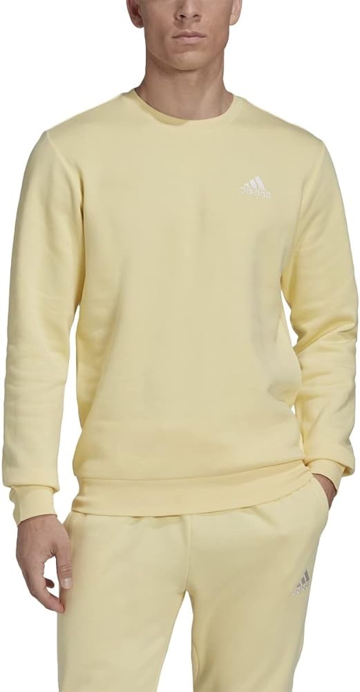 adidas Men's Essentials Fleece Sweatshirt, Black/White, Large at Amazon Men’s Clothing store