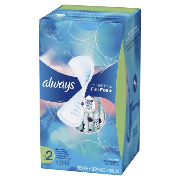 卫生巾Always Infinity Avec Flex Foam Pads - Size 2 - 32ct : Target
