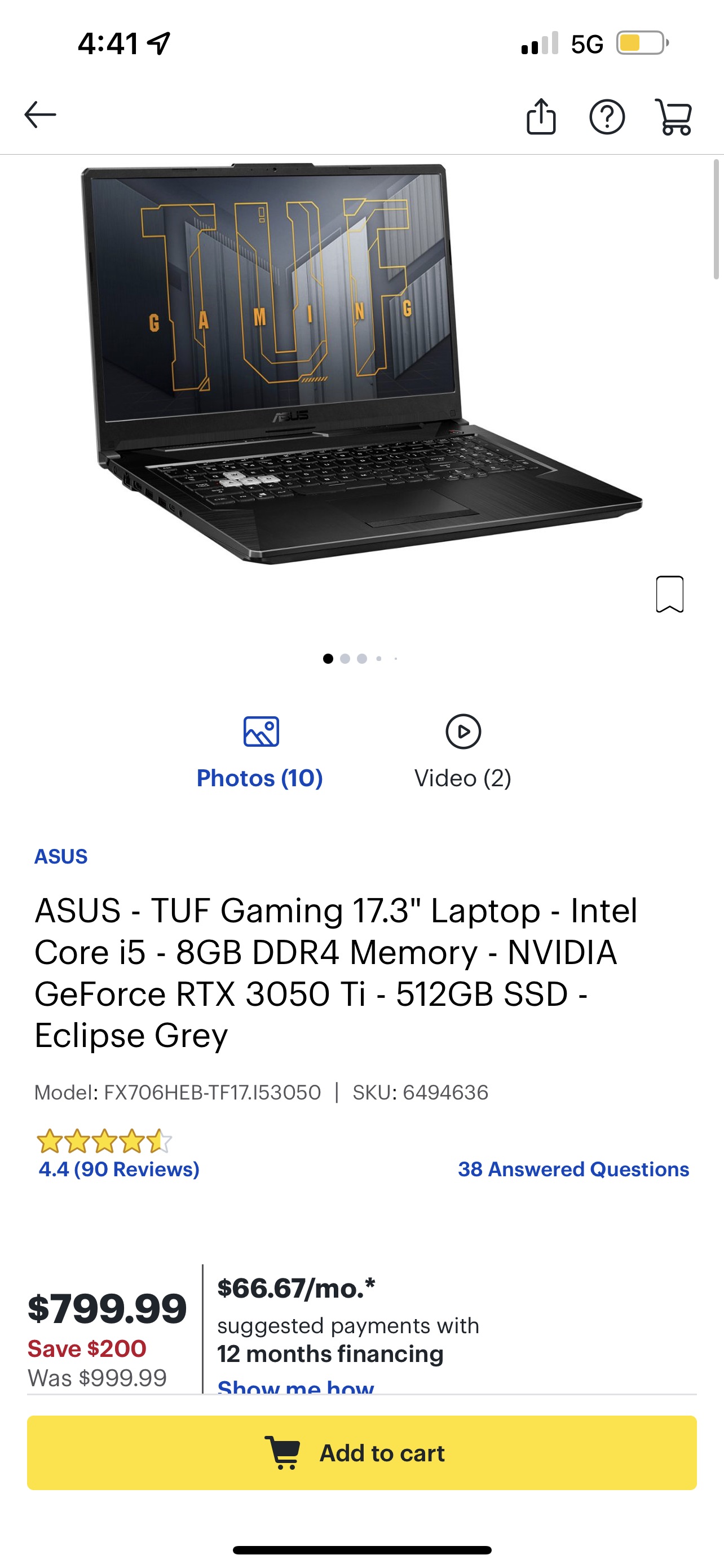 ASUS TUF Gaming 17.3" Laptop Intel Core i5 8GB DDR4 Memory NVIDIA GeForce RTX 3050 Ti 512GB SSD Eclipse Grey FX706HEB-TF17.I53050 - Best Buy