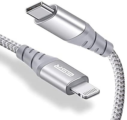 USB-C to Lightning 编织数据线 (6.6ft, 银色)
