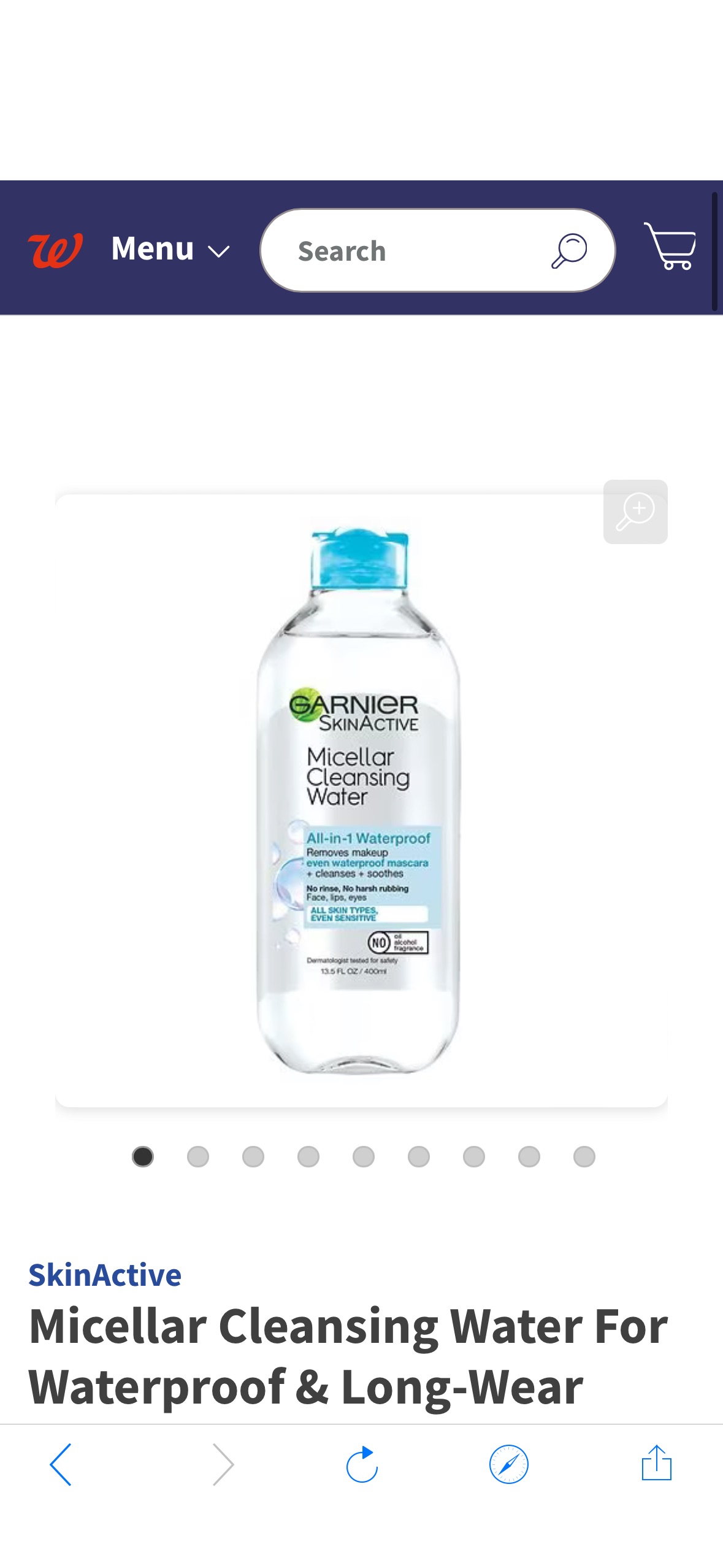 SkinActive Micellar Cleansing Water For Waterproof & Long-Wear Makeup | Walgreens卸妆水