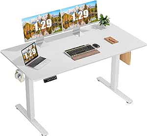 Amazon.com: Sweetcrispy Standing Desk Adjustable Height, 55inch Electric Sit Stand up Desk for Home Office, Modern Rising Work Table 