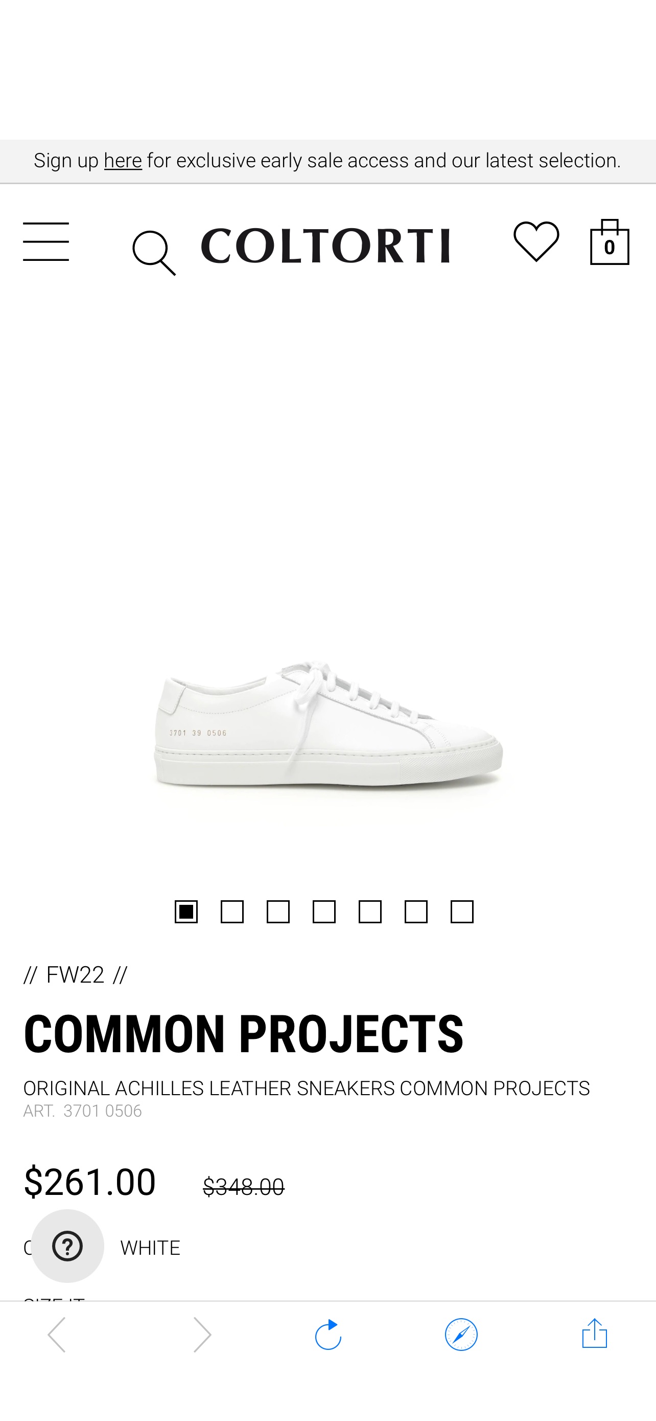 Women's Original Achilles Leather Sneakers by Common Projects | Coltorti Boutique