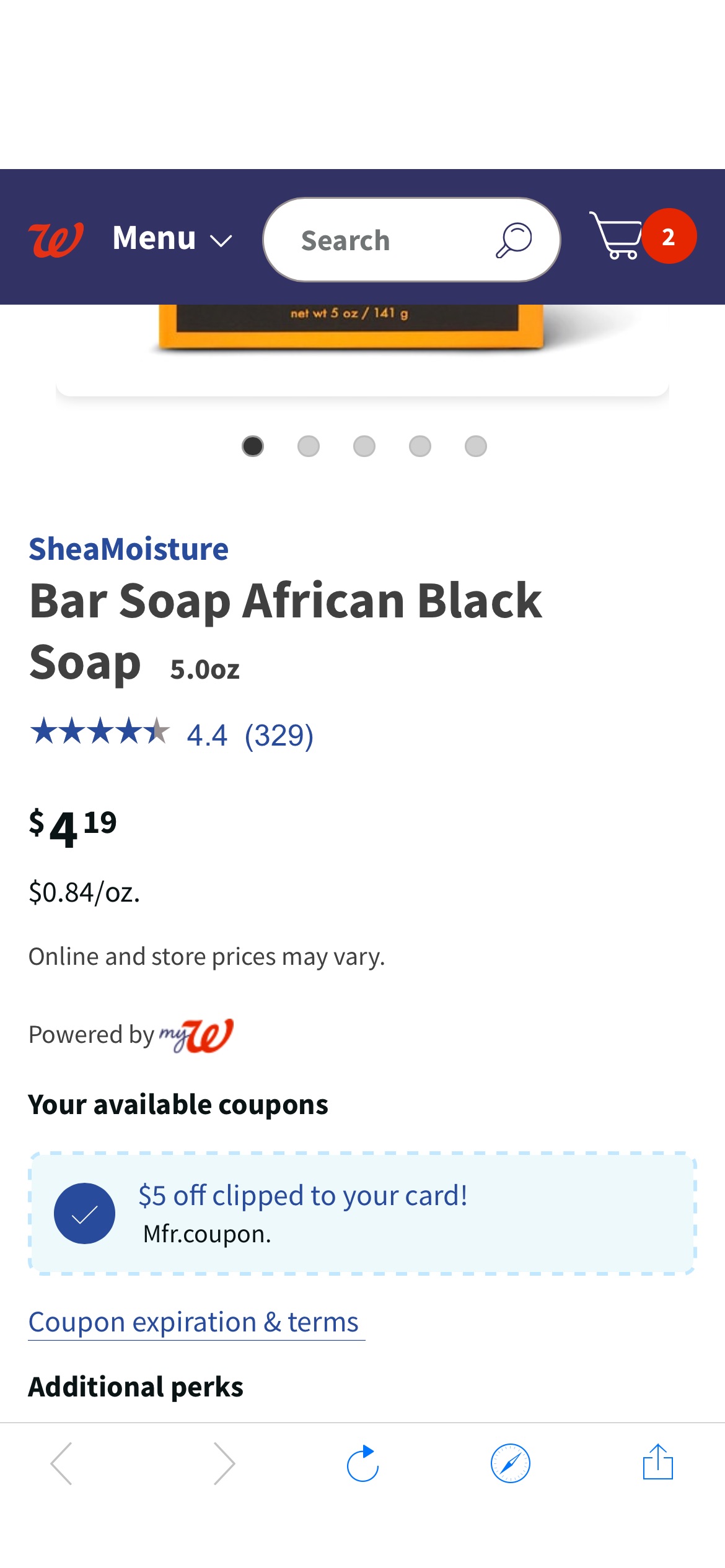 SheaMoisture Bar Soap African Black Soap | Walgreens