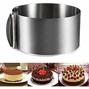 Amazon.com: 3 IN 1 Cake Ring Set 6 to 12 Inch Adjustable Retractable Stainless Steel Ankoow Circle Round Mousse Tiramisu Mold with 1PCS Egg White Separator 1PCS Cake Edge Smoother Decorating Scraper Cutter: Home & Kitchen