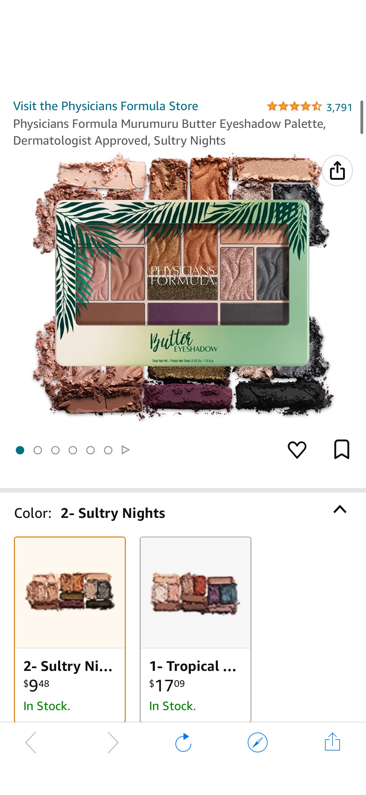 Amazon.com : Physicians Formula Murumuru Butter Eyeshadow Palette, Dermatologist Approved, Sultry Nights : Beauty & Personal Care