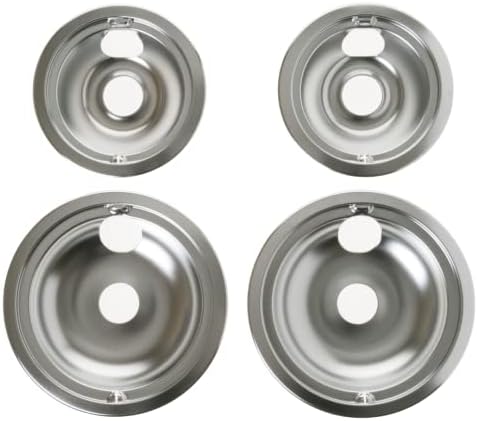 Amazon.com: GE GE68C Genuine OEM 6&quot; and 8&quot; Drip Pan Kit (Chrome) for GE Electric Range or Stoves : Appliances