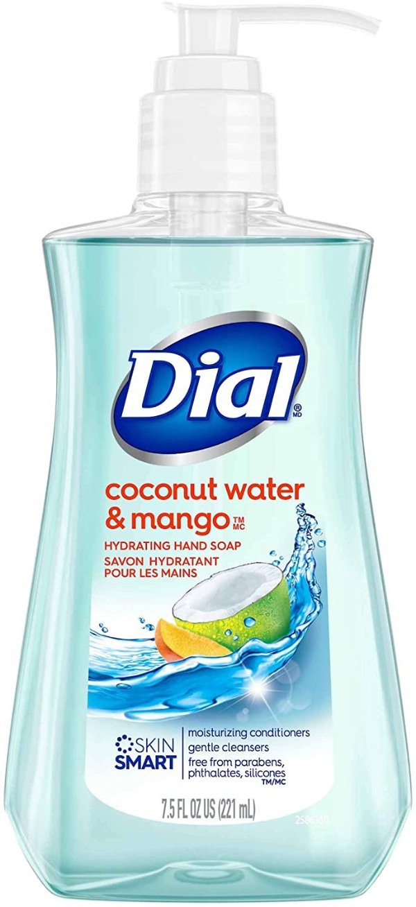 Dial Liquid Hand Soap, Coconut Water & Mango, 7.5oz