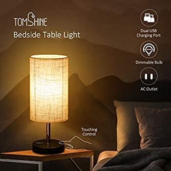 Tom-shine 3 Way Dimmable Touch Control Table Lamp