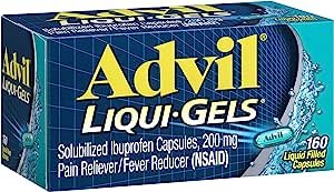 Advil Liqui-Gels Pain Reliever and Fever Reducer 200mg 160 Capsules