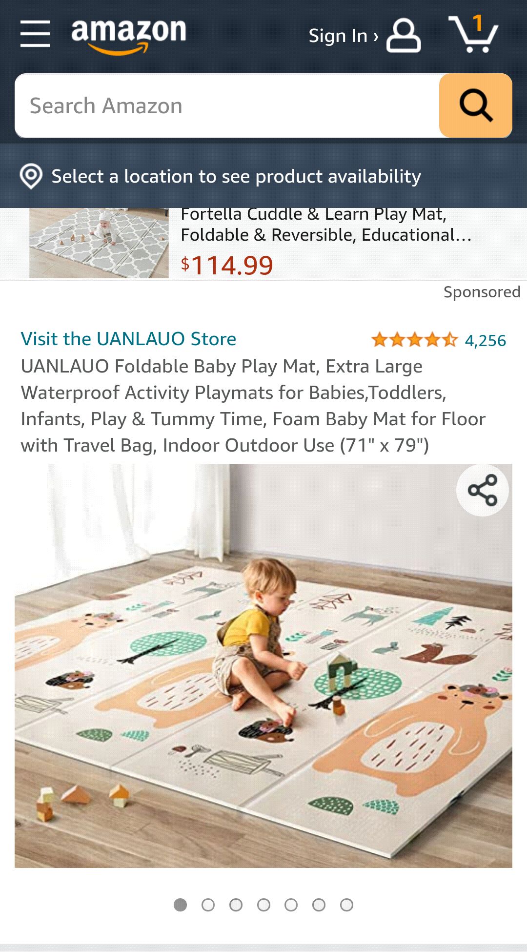 超大尺寸游戏垫 UANLAUO Foldable Baby Play Mat, Extra Large Waterproof Activity Playmats for Babies,Toddlers, Infants, Play & Tummy Time (71" x 79") : Baby