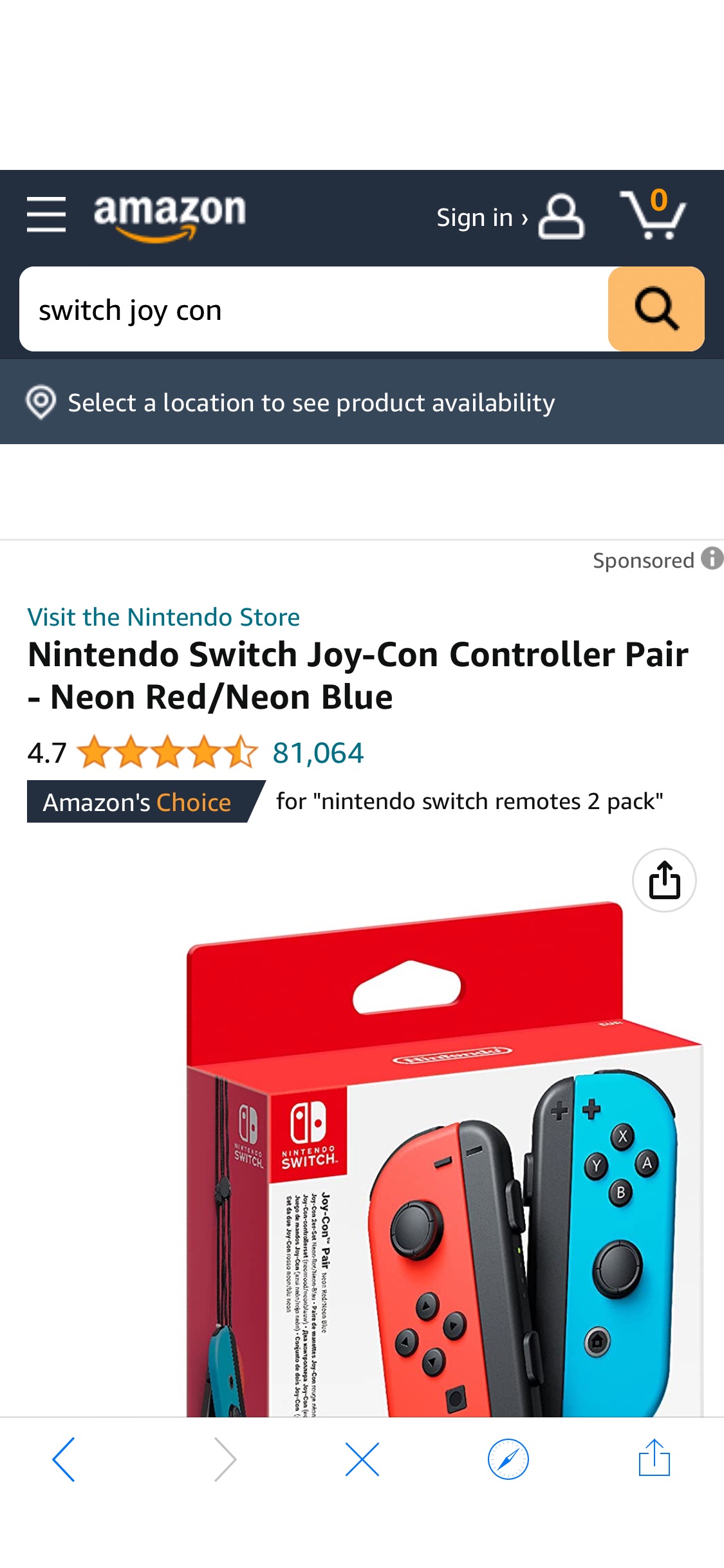 Amazon.com: Nintendo Switch Joy-Con Controller Pair - Neon Red/Neon Blue : Video Games