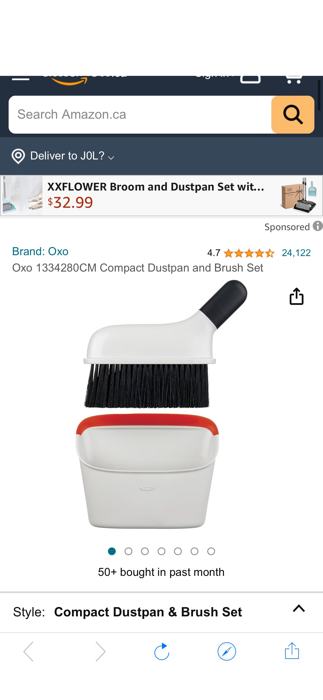 Oxo 1334280CM Compact Dustpan and Brush Set : Amazon.ca: Health & Personal Care