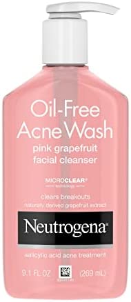 Amazon.com: Neutrogena Oil-Free Salicylic Acid Pink Grapefruit Pore Cleansing Acne Wash and Facial Cleanser with Vitamin C, 9.1 fl. oz : Beauty &amp; Personal Care