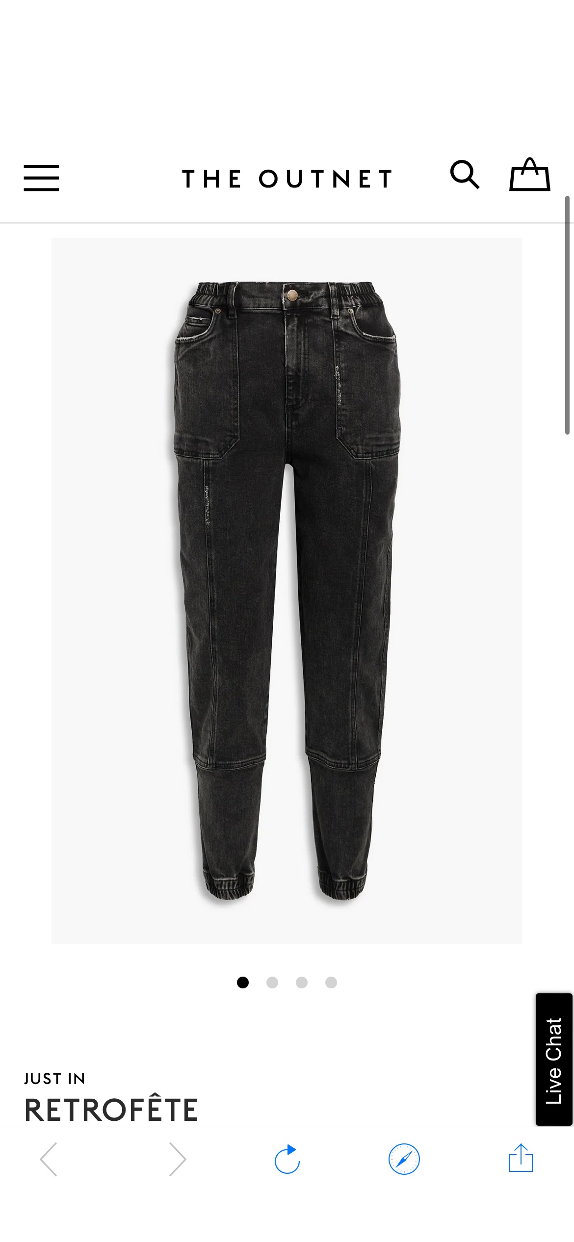 Charcoal Carter distressed high-rise tapered jeans | RETROFÊTE | THE OUTNET