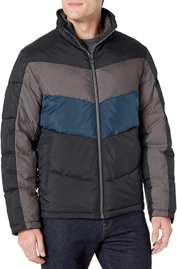 Lucky Brand Men's Southold Zip Front Quilted Ski Jacket