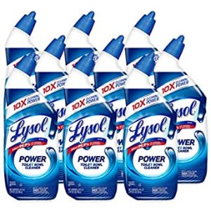 Lysol Power Toilet Bowl Cleaner Gel, For Cleaning and Disinfecting, Stain Removal, 24oz ( 9 count)