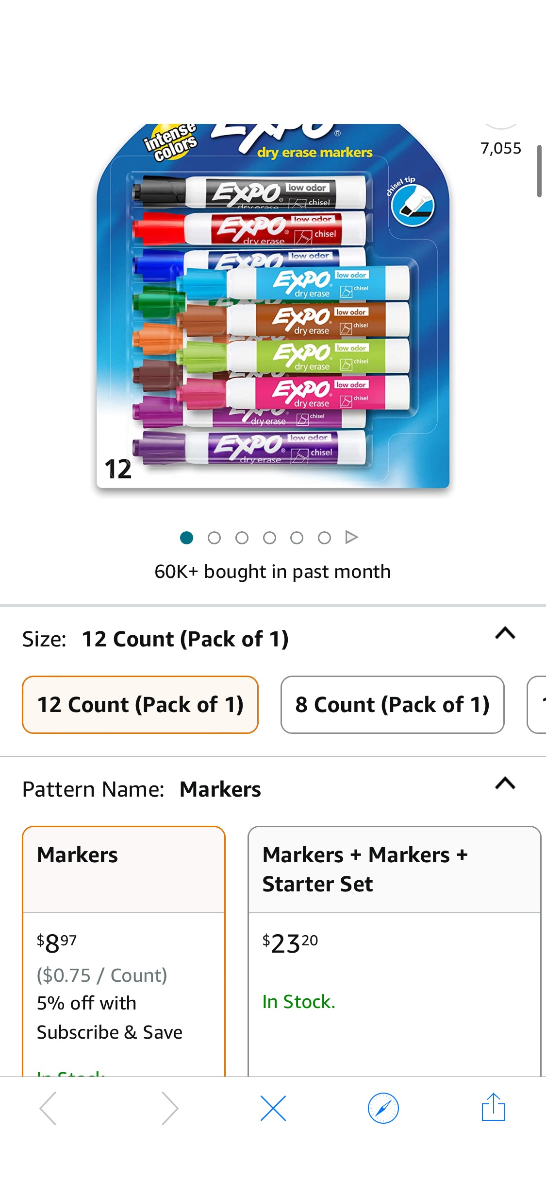 Amazon.com : EXPO Low Odor Dry Erase Markers, Chisel Tip, Assorted Colors, 12 Count : Office Products