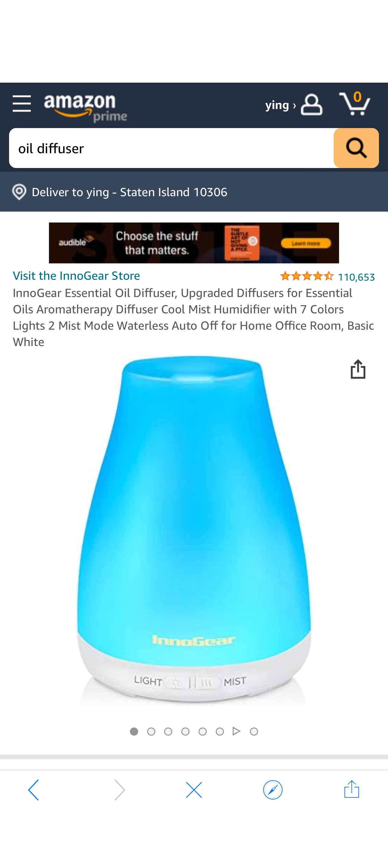 Amazon.com : InnoGear Essential Oil Diffuser, Upgraded Diffusers for Essential Oils Aromatherapy Diffuser Cool Mist Humidifier with 7 Colors Lights: Health & Household