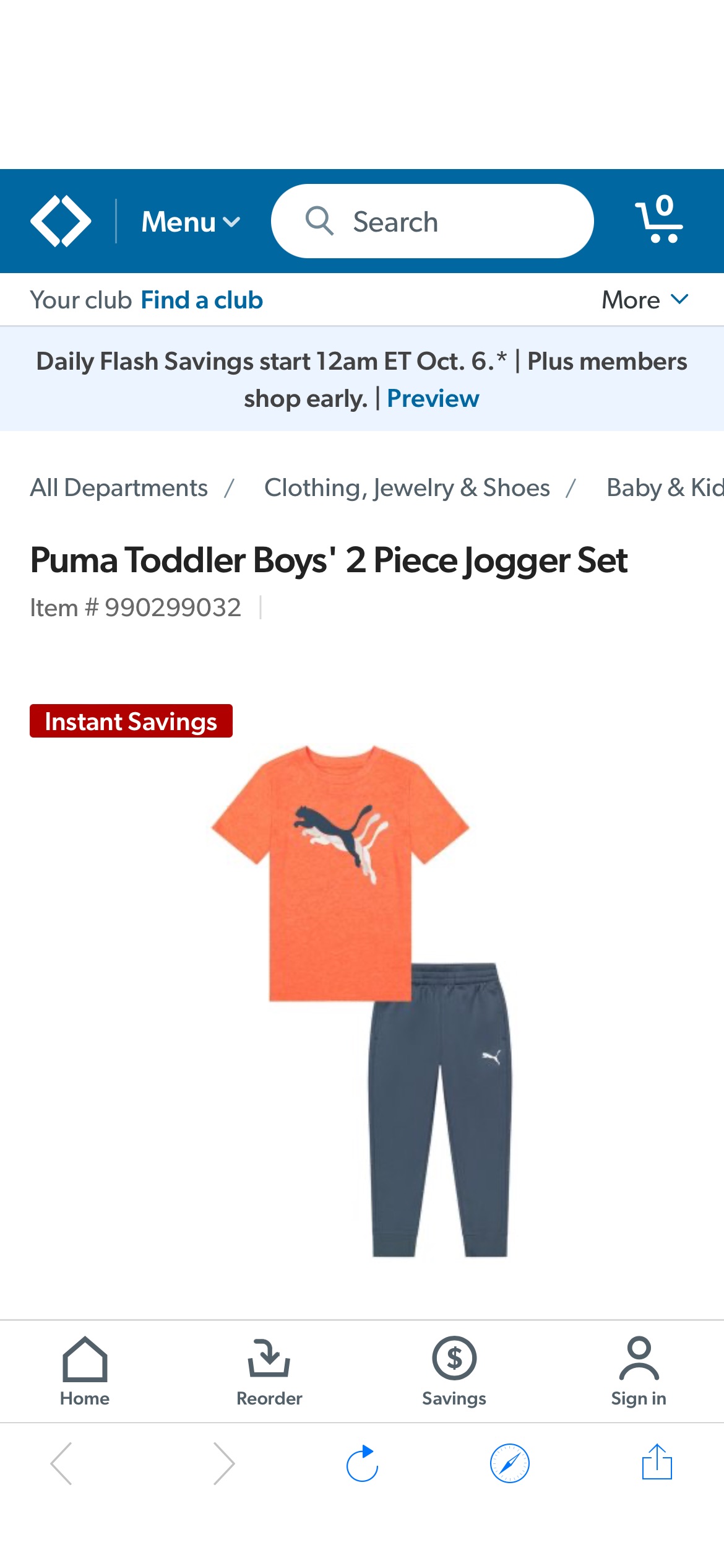Puma Toddler Boys' 2 Piece Jogger Set - Sam's Club