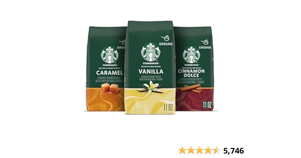 Starbucks Flavored Ground Coffee—Variety Pack—Naturally Flavored—3 bags (11 oz each)