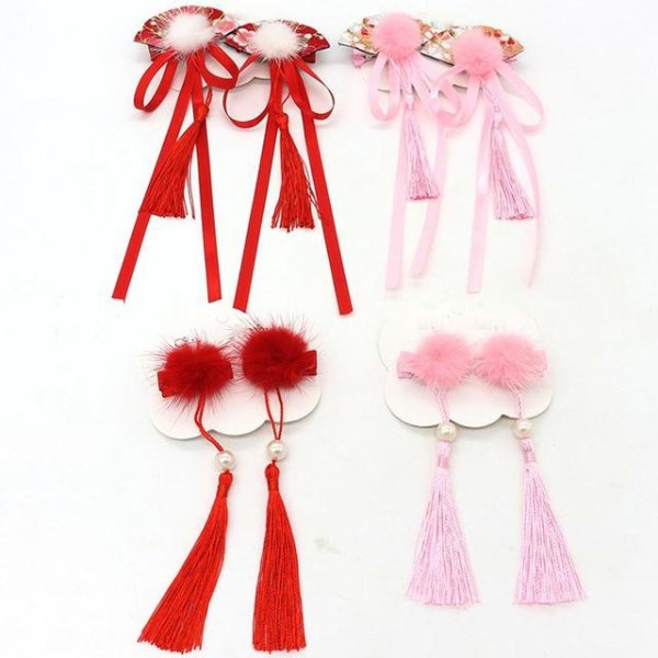 Multi style Girls Hair Clips Chinese Traditional Princess Tassels peony Flower Hairpins Children Kids Hair Accessories _ - AliExpress Mobile
