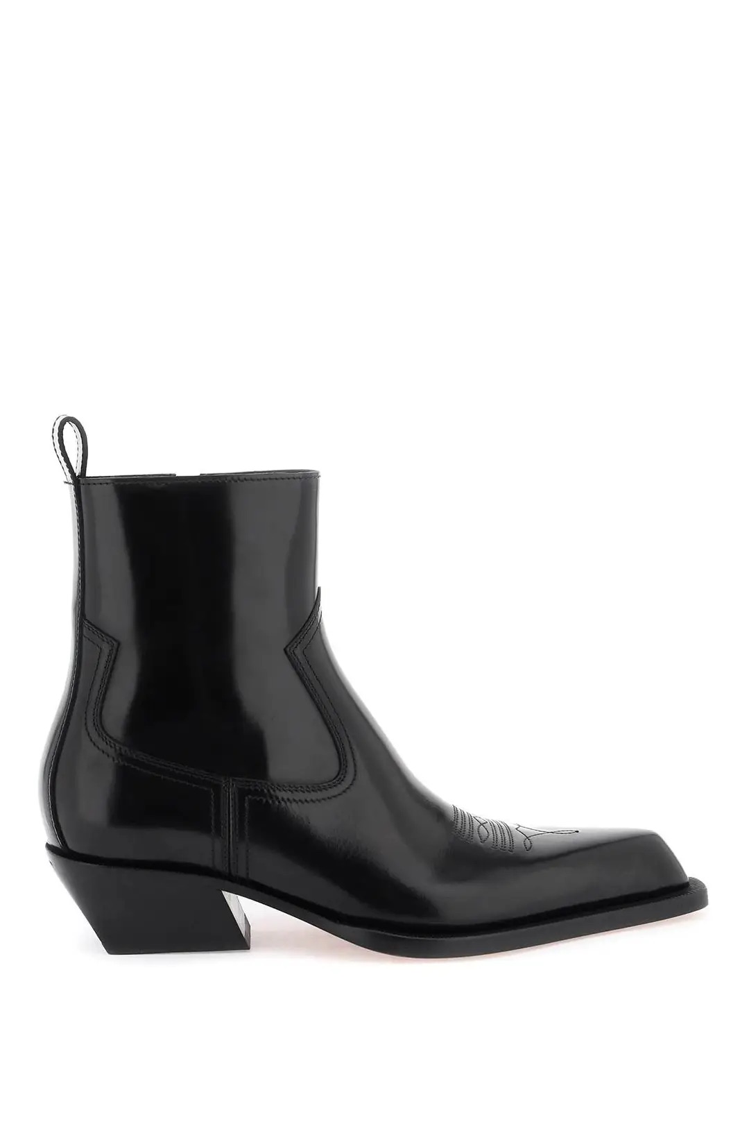 OFF-WHITE leather texan ankle boots - Woman | Residenza 725