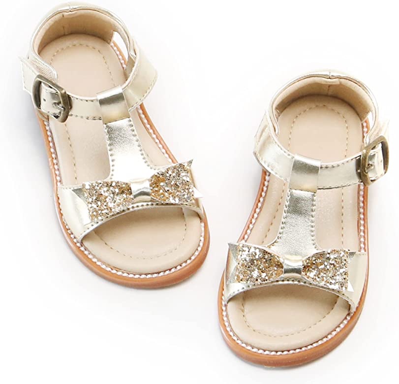 Amazon.com: Kiderence Toddler Girls Slides Sandals Kids Sandals Little Girls Shoes Gold Toddler 6M : Clothing, Shoes & Jewelry 女童鞋子