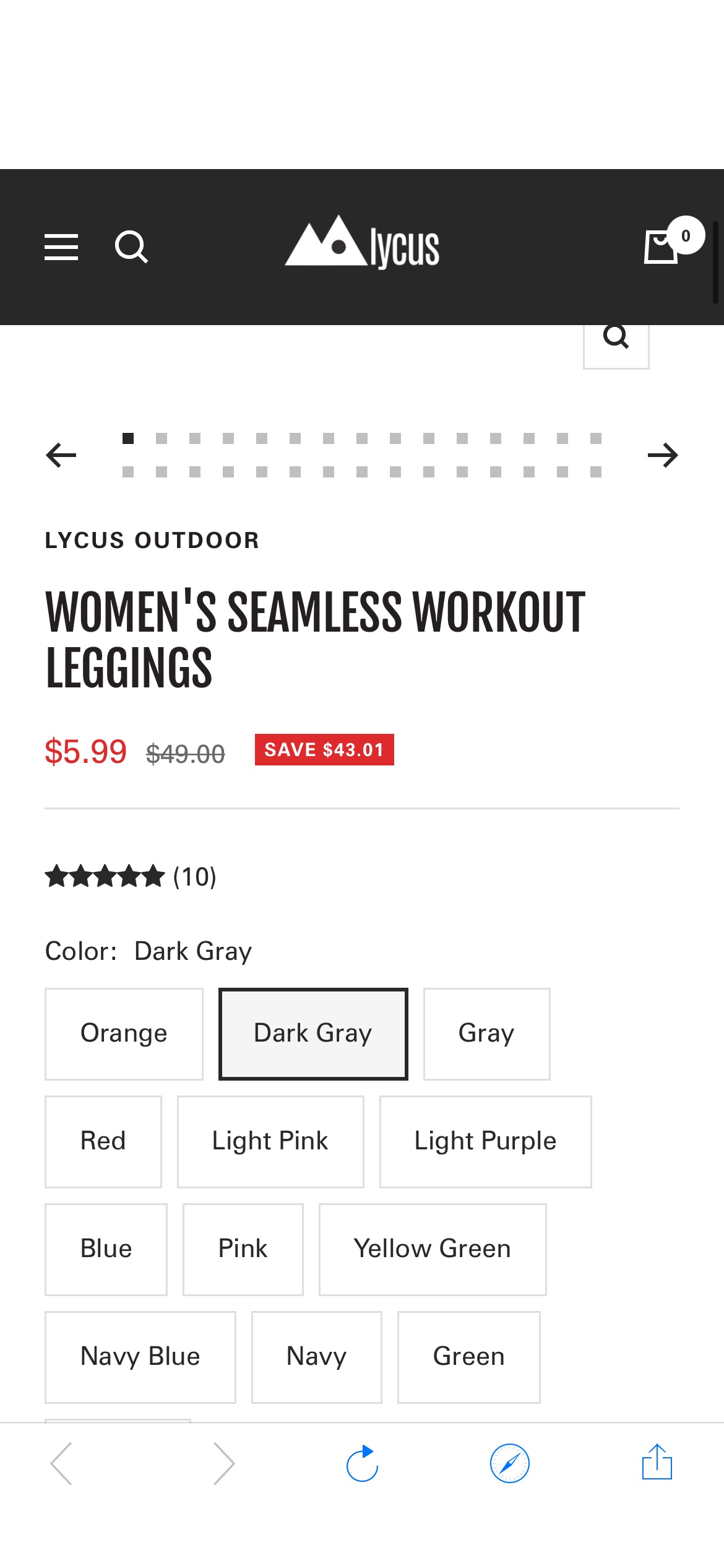 八哥价！5.99+免邮 Women's Seamless Workout Leggings | Lycus
