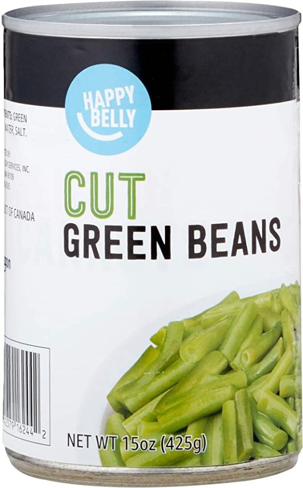 Amazon Brand -Cut Green Beans, 15 Ounce
