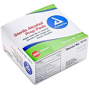 Dynarex Alcohol Prep Pad Sterile, Medium (Pack of 200)