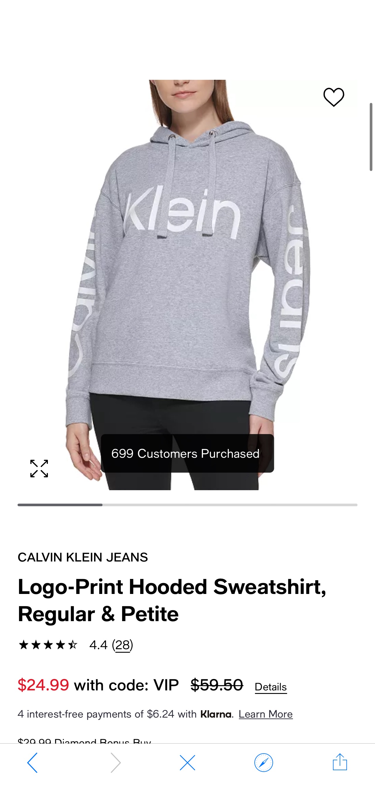 Calvin Klein Jeans Logo-Print Hooded Sweatshirt, Regular & Petite & Reviews - Tops - Juniors - Macy's